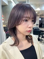 ヴェイン 渋谷(vain)&nbsp;【vain#I】ラベンダーグレージュとミディアムヘア顔周りカット