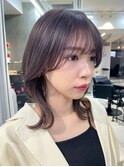 【vain#I】ラベンダーグレージュとミディアムヘア顔周りカット