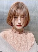 大人美人イルミナカラー『簡単にモテかわ丸みボブパーマ』