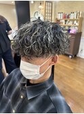 波巻きパーマ×極細メッシュ