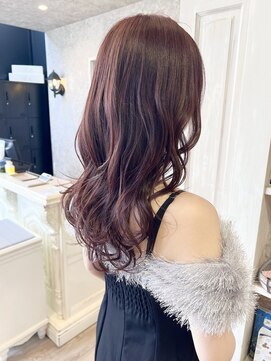 キャアリー(Caary) 福山市Caaryトレンドピンクブラウン暖色韓国風艶髪ブラウン