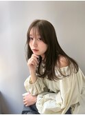 オリーブカラー/ベージュカラー/レイヤーカット/前髪/顔周り