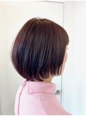 ショート×グラデーションボブ×前上がりライン×柔らかい印象
