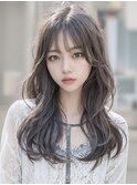 髪質改善顔周りレイヤーカット酸熱ストレートホワイトグレージュ