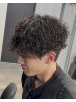 癖毛縦落ちパーママッシュ