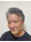 アップバングショートパーマスタイル