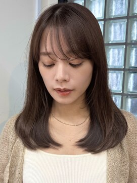 ガーデン 銀座(GARDEN) 美髪ストレートレイヤー/シースルーバング/暗めカラーグレージュ
