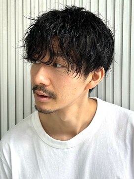 ガーデンヨコハマエスト(GARDEN YOKOHAMA est) ダークアッシュ　ニュアンスパーマ　メンズショート