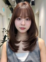 ノイ 銀座(noi)&nbsp;顔周りレイヤーカットくびれヘアミルクティーベージュカラー韓国