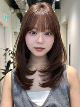 ノイ 銀座(noi) 顔周りレイヤーカットくびれヘアミルクティーベージュカラー韓国