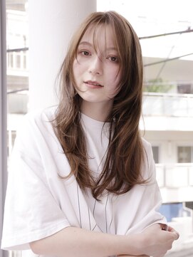 エムスラッシュ アヴェダ 自由が丘(M.SLASH AVEDA) レイヤーロング/顔まわりレイヤー/レイヤーカット/シアベージュ