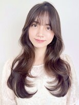 ビーチ(BEACH) 韓国レイヤーカット前髪ありヨシンモリミルクブラウンくびれヘア