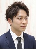 大人ショート◎ビジネス清潔感アップバング爽やかスタイル