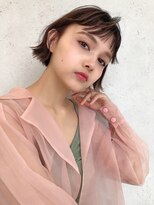 サロウィン 表参道(SALOWIN)&nbsp;柔らかシアーミルクティー×オン眉ミニボブ　【SALOWIN 表参道】