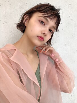 サロウィン 表参道(SALOWIN) 柔らかシアーミルクティー×オン眉ミニボブ　【SALOWIN 表参道】