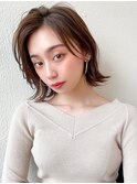 大人かわいい/ショートボブ/小顔ショート/艶カラー/20代30代40代
