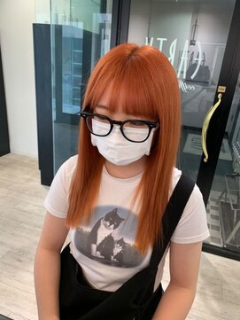 アース コアフュールボーテ 松本庄内店(EARTH coiffure beaute) ビビットオレンジケアブリーチ艶アドミオ髪質改善