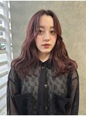 10代20代/レッド/レイヤーカット