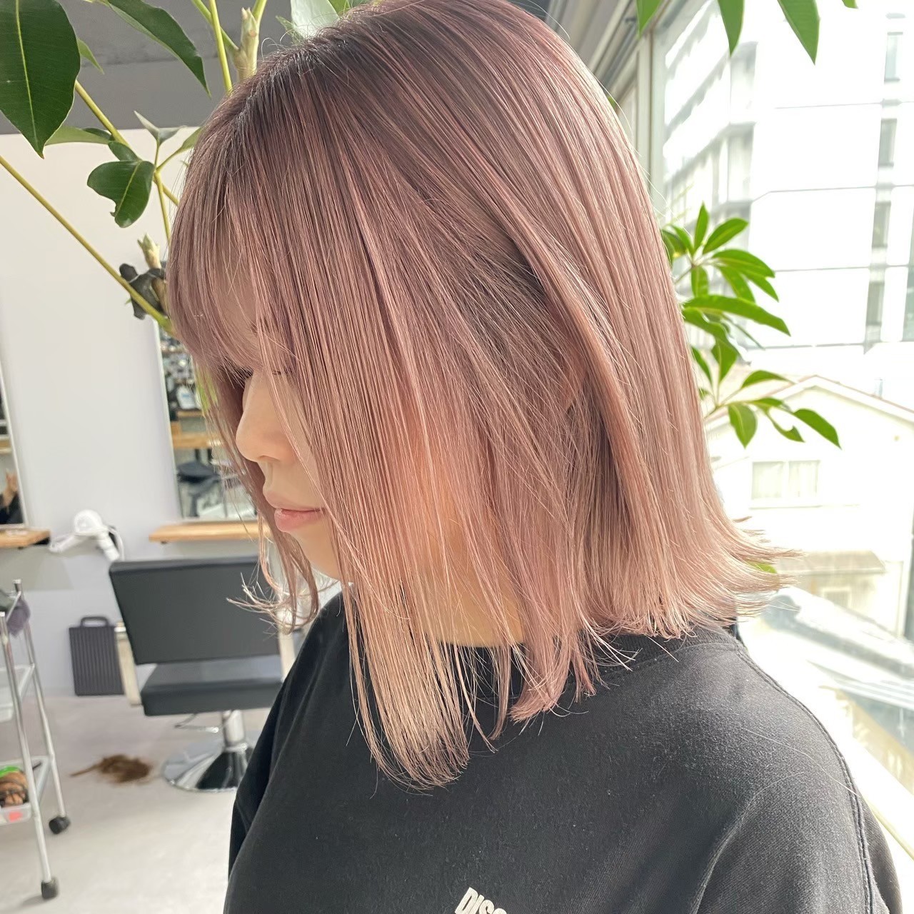 レブ 三条河原町(Reb,)&nbsp;外ハネボブ×ピンクベージュ(ダブルカラー)