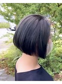 前下がりボブ#ショートボブ#ダークパープル#ブリーチなし#豊橋