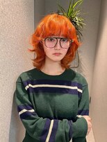 天神美容室&nbsp;【KASUMI天神美容室】ハイトーン×海外レイヤー×オレンジ