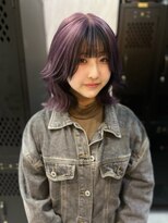 ヴァイス 渋谷店(VAICE)&nbsp;ラベンダーとブラックのフェイスフレーミングデザイン