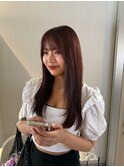暖色カラー/赤髪/前髪カット/ワインレッド/ピンクブラウン