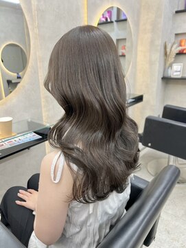 ルノン フィージュ(LUNON fieju) ハイライトカラーくびれヘアアプリコットオレンジ