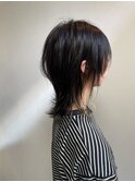 くびれヘアハイライトカラーミルクティーグレージュセミロング