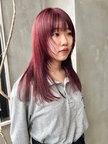 トゥコ(tuco)&nbsp;ブリーチ無しカラー 赤カラー ワインレッド ミディアム/レイヤー