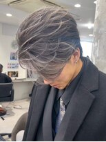 メンズサロン キング 高槻店(Men’s salon K!ng)&nbsp;フェザーショートアップバングセンターパートメンズハイライト