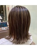 大人レイヤーカット白髪ぼかし脱白髪染め40代50代60代