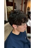 メンズ強めパーマショート