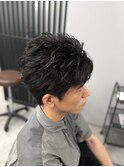 刈り上げセンターパート/波巻きツイストスパイラル/本八幡
