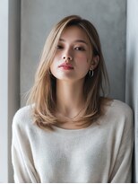 ロッソ 大橋店(Rosso) ベージュの柔らか内巻きミディ【大橋】