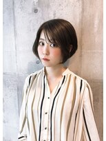 エンリッチヘア(enrich hair)&nbsp;リラクシーボブ☆暗髪カラー　ダークグレージュ　ショートボブ