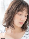 ■短めバングミルクティーアッシュボブパーマ308★上尾20代30代