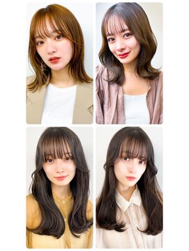 美容室フルール 20代30代大人可愛い髪質改善小顔艶感ミディミルクティーベージュ