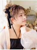 ふわふわお団子ヘアアレンジ！