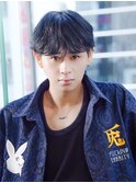 サーフカール/ 刈り上げセンターパート/ブルーブラック[新宿駅]