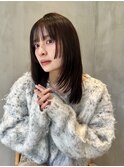 ミディアムレイヤーくびれボブ/姫カット/結べるボブ暖色カラー
