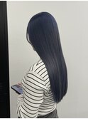 ネイビーブルー、ロングヘア