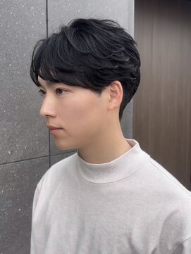 サロウィン 岡山店(SALOWIN) センターパート短髪ツーブロックモテる束感モテ髪イケメン黒髪