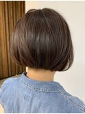 20代30代ミニボブココアブラウン小顔美肌ストレート丸み