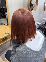 ソルトウォーター(SALT WATER) ピンクオレンジ 切りっぱなしボブ