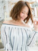 細めハイライトこなれミディアムボブレイヤーh4越谷20代30代40代