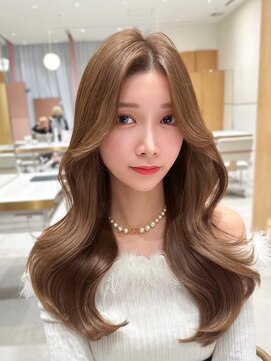 アマトウキョウ アユンチェ(AMA TOKYO×AYUNCHE) 韓国ヘア　透明感カラー　2wayバング  レイヤーカット   顔周り