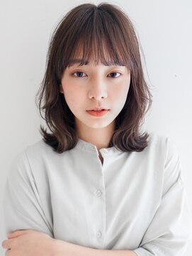 リヤン 表参道(lyann) うるツヤナチュラルカールシースルーバング前髪黒髪セミディ