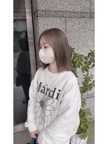 サロンドミルク 新百合ヶ丘店(salon de MiLK)&nbsp;ミルクティーベージュグレージュボブ新百合ヶ丘