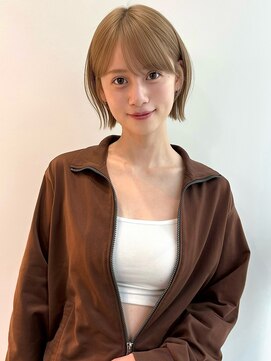 レイヤーカット/ミルクティーページュ/くびれヘア